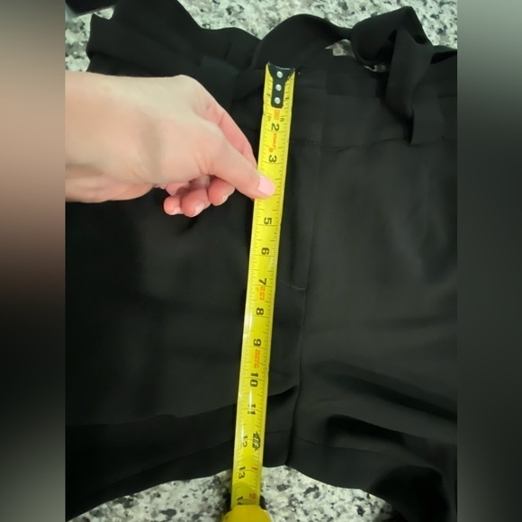 Black Express Paperbag High Rise Slim Pants Long 0 Ankle Office Business - Picture 5 of 8